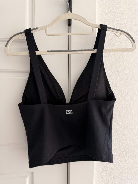 Csb Tops - CSB Black Tank Top with Supportive V-Neck